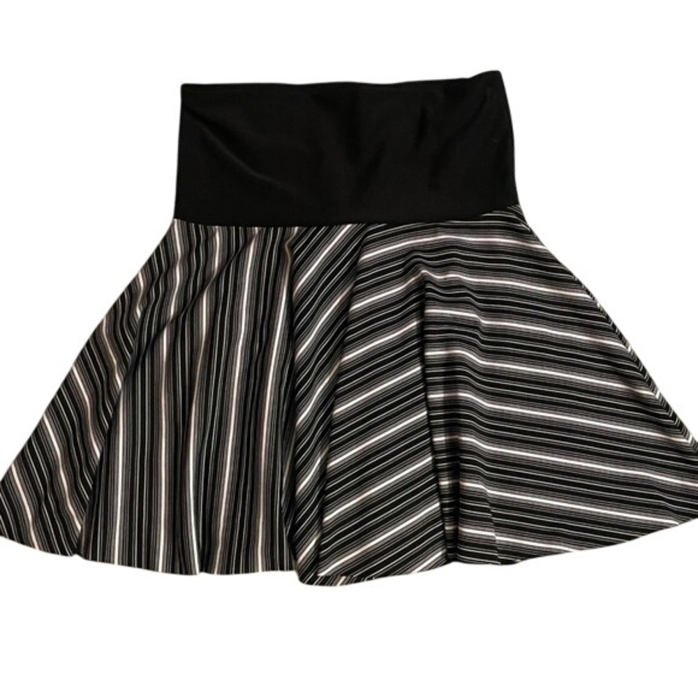 Joe Benbasset Black White Striped Skater Mini Skirt Small Made in USA 362922